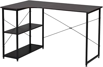 Amazon.co.jp: OSJ l字デスク 120cm幅 ラック付きパソコンデスク PC